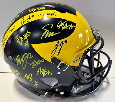 Michigan Team Signed/Inscribed Authentic Helmet JJ Mccarthy Corum Ect/Beckett • $1099