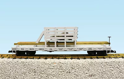 USA Trains G Scale R1818 Series RAIL AND TIE CAR WHITE PASS-blue • $65.99