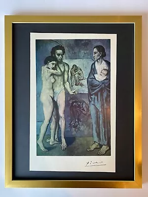 $149 • Buy PABLO PICASSO+ ORIGINAL 1954 + SIGNED + HAND TIPPED COLOR PLATE La Vie + FRAMED