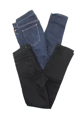 J Brand  Hudson Womens Cotton Zip Fly Mid-Rise Skinny Jeans Black Size 26 Lot 2 • $42.69