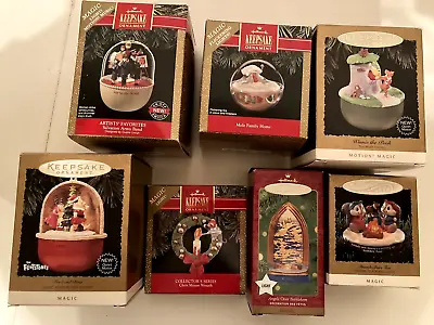 Hallmark Lot 7 Xmas Ornaments Magic Light Sound Motion 1990's Working Condition • $49.99