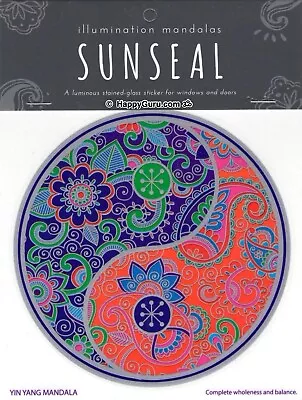 “Yin Yang Mandala  Sunlight Sunseal Window Sticker Decal Stain Glass Effect • $9.99