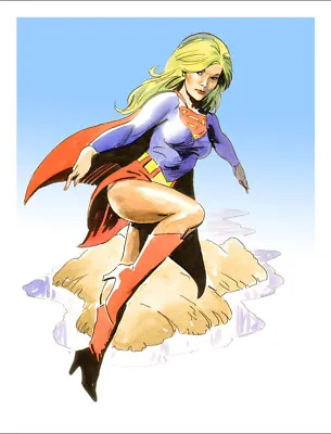 LOOK--SUPERGIRL SOARS! Awesome DC Superhero SIGNED Print By Mike Hoffman! • $6.95