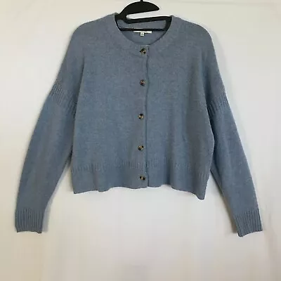 Madewell Clemence Cropped Cardigan Women Size Small Gray Boxy Wool Button Up • $31.95