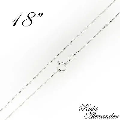 Sterling Silver BOX Chain Necklace Thin .7mm 012 Gauge 925 Italy Italian Jewelry • $4.29