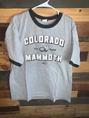 Vintage NLL Lacrosse Colorado Mammoth Gray T-Shirt Size Large Reebok Brand • $30