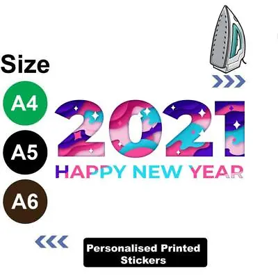 Happy New Year Iron On Transfer Print Vinyl T Shirt Xmas Party Sticker 1009 • £3.90