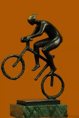 DESIGN CYCLIST SCULPTURE  RACER  Decoration Figure Racing Bike European Bronze • $124.50