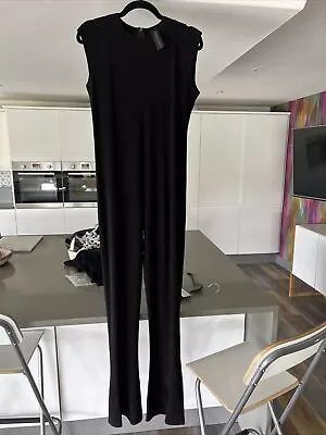Norma Kamali Slip Jumpsuit Women’s Long Tall Medium Black EUC • £15