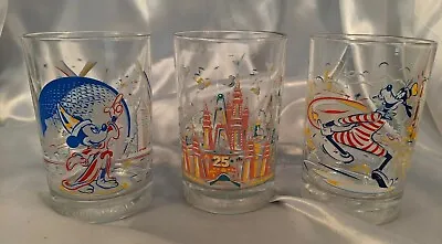 Vtg 1996 Walt Disney World 25th Anniversary Glasses Epcot Studios Magic Kingdom • $16.90