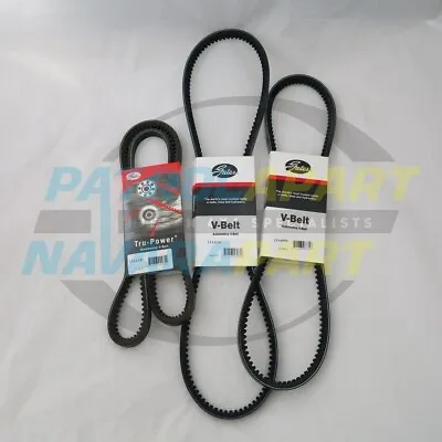 Gates Fan BELT KIT For Nissan Patrol GQ Y60 TD42 (Alt P/S A/C) (BELT-KIT-TD42) • $59.95