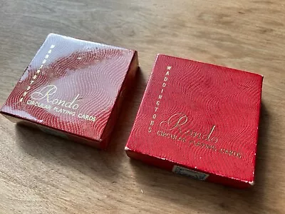 2 Vtg MCM Waddingtons RONDO CIRCULAR PLAYING CARDS Deck One Is SEALED • $25