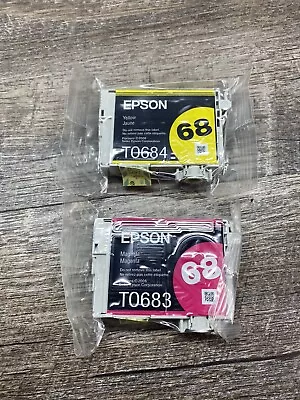 Epson 68 Magenta And Yellow Ink Cartridge High Capacity T0684 T0683 Sealed • $12.74