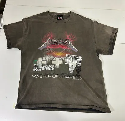 Vintage 1994 Metallica Master Of Puppets Mens T Shirt Giant Hand Drawn Sun Faded • $49.99