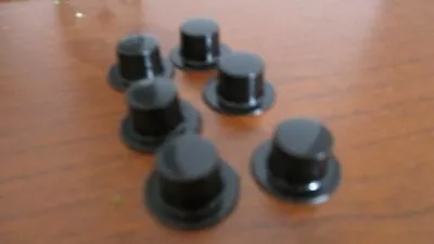 DOLLHOUSE MINIATURES~Lot Of 6 BLACK TOP HATS • $7.50