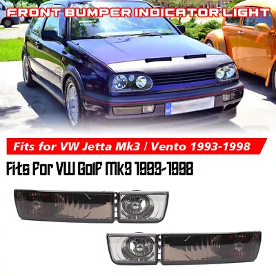 2PC For 1993-1998 Volkswagen MK3 Golf Jetta Front Bumper Driving Lamp Fog Light • $49.81