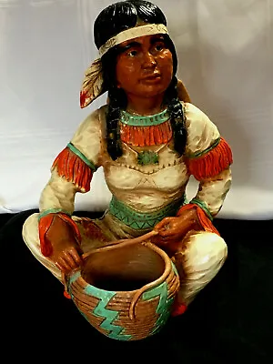 $35 • Buy Native Maiden & Papoose Sculpture Signed V. Kendrick 1976, 11  Tall  