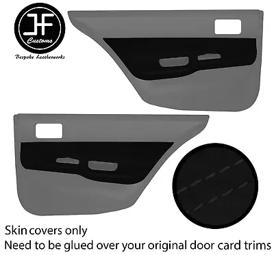 Black Stitch 2x Rear Door Trim Luxe Suede Covers For Mitsubishi Evo 7 8 9 Jf1 • $360.92