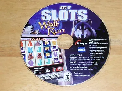 IGT Slots Wolf Run PC/Mac CD-ROM 2010 Masque IGT Windows XP/7/Vista And Apple OS • $3