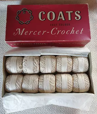 Vintage Coats Chain Mercer Crochet Thread In Original Box 10 Balls • £14.99