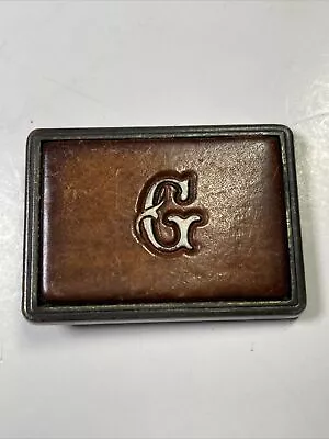 Vintage Weaver Leather Works  Belt Buckle 'G' Initial G Belt Buckle • $8