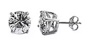 Sterling Silver Clear CZ Stud Earrings Round Brilliant Cut Rhodium Extra Strong • $12.99