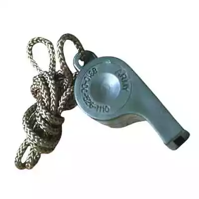 New GI Type Olive Drab Military Police Whistle W/ Neck Lanyard • $3.25