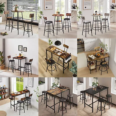 3/5 Piece Bar Table Set Counter Height Kitchen Dining Pub Table W/ Bar Stools US • $120.99