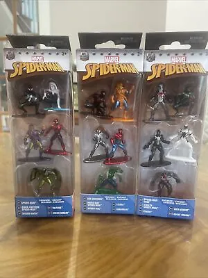 Nano Metalfigs Marvel Pack Of 5 Spider-Man Pack Of Figures Set A B C 2099 Venom • £24.99