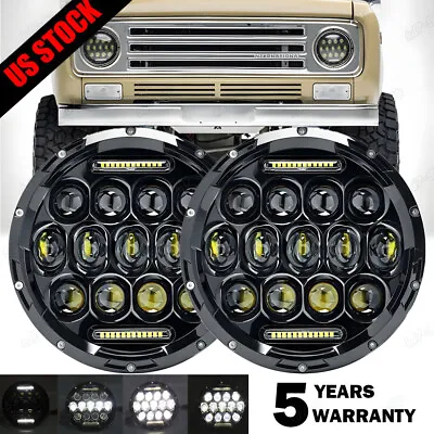 Brightest Pair 7  Inch Round LED Headlights For International Scout II 1973-1980 • $48.88