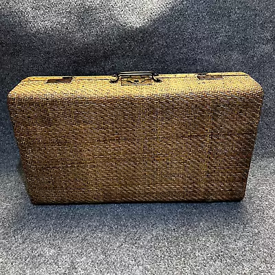 Wicker  Cane Suitcase Bamboo Rattan Basket Luggage Trunk Train Case Antique Old • $99.99