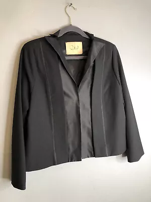 $39 • Buy Annette Gortz Blazer Jacket Black Size 40 EU Women Silk Lined Long Sleeve Unique