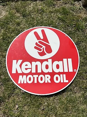 Original Vintage Kendall Motor Oil Gas Station 2 Sided 24  Metal Sign • $425
