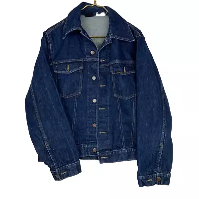Vintage Sears Roebucks Denim Jean Jacket 44 Regular Blue Dark Wash • $44.99