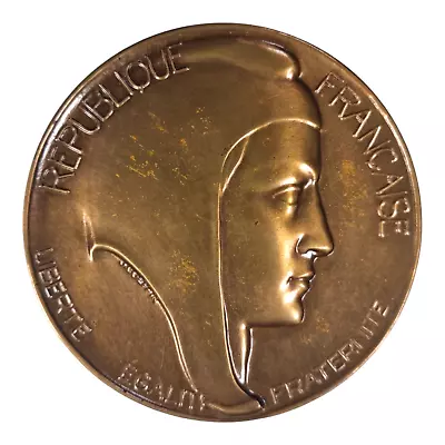 France Medal 1978 Marianne Beanie -phrygian By J.Coëfin Bronze Sculpture • $130.64