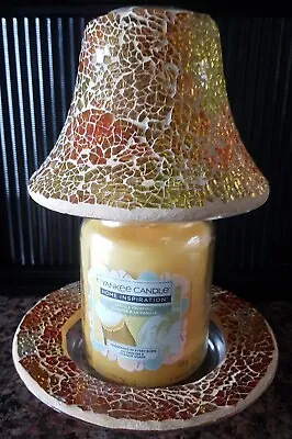 Yankee Candle Large Jar Candle Shade & Tray~ Glass Mosaic ~ Autumn Colours  • £24.99