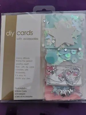 DIY Card Making Kit 12 With Accessories Silvery Glitter Star Etc. Crafts • £2