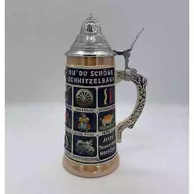 Vintage Bar 1956 American Bravo Co Germany Musterschutz Lidded Beer Stein • $21.95