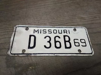 Vtg 1969 Missouri D 36B Motorcycle License Plate Man Cave Rat Bike • $259.95