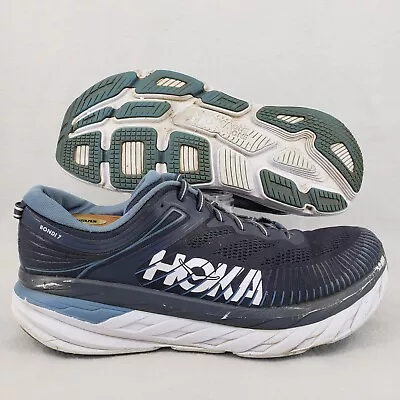 Hoka One One Bondi 7 Mens Size 13 2E Blue Running Shoes Sneakers 1110530OBPB • $56.99