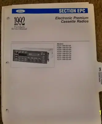 1992 Ford Audio Systems Service Manual 92 EPC Sup - Electronic Premium Cassette • $27.50