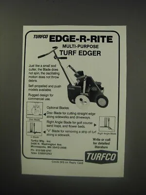 1990 Turfco Edge-r-rite Multi-purpose Turf Edger Ad • $19.99