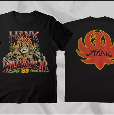 Vintage Hank Williams Jr Black Cotton T-Shirt Fans Shirt • $9.99