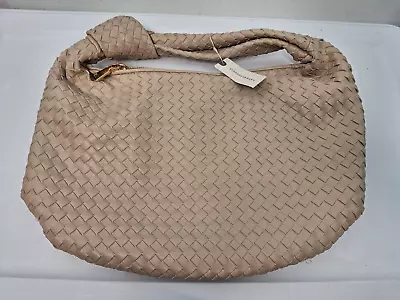 Melie Bianco Brigitte Large Satchel Bag Faux Leather In Ivory NWT Anthropologie • $109.99