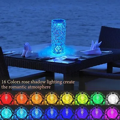 Crystal LampTouch Control Crystal Table LampCrystal Rose Lamp With 16 Colors • $13.99