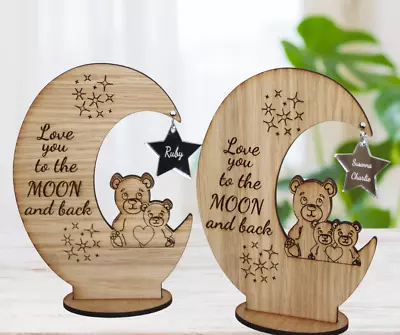 Personalised Love You To The Moon And Back Bear Decoration Fathers Day • £9.99