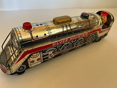Vintage 1960's MODERN TOYS Silver Mountain Locomotive 3525 Tin Litho Batt. Opr • $28.20