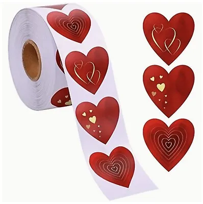 25 X Assorted Love Heart Stickers Labels 25mm • £1.50