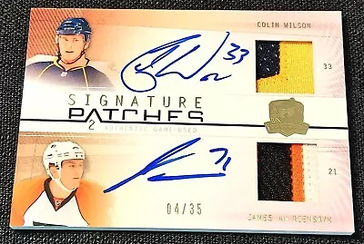 2009-10 UD The Cup Dual Rookie Patch Auto /35 James Van Riemsdyk Colin Wilson RC • $45