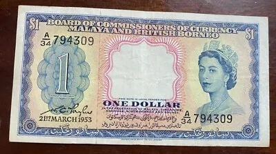 Malaya Banknotes Board Of Commissioner Of Currency Malaya & British Borneo  • £81.90